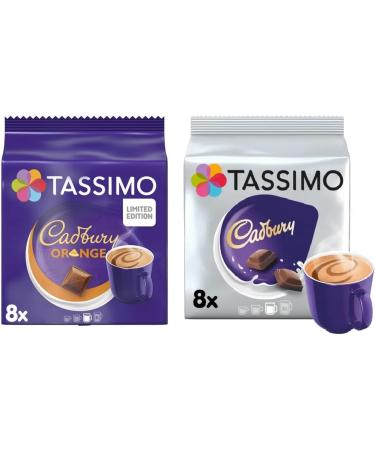 Tassimo Cadbury 8 T-Discs + Cadbury Orange 8 T-Discs Hot Chocolate (Total - 2 Packs - 16 T-Discs) - Buy Online on SooperMarket.com