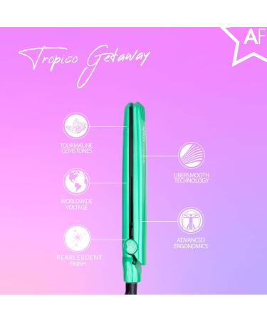 Almost Famous Tropico Getaway Mini Tourmaline & Ceramic Hair Straightener Flat Iron - Travel-Ready with Stylish Bag - Perfect for All Hairstyles (Watermellow - Buy Online on SooperMarket.com