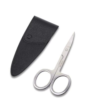 1 pieces of nail scissors professional nail scissors nail skin shears with leather case - also left -handed - for finger and toenails