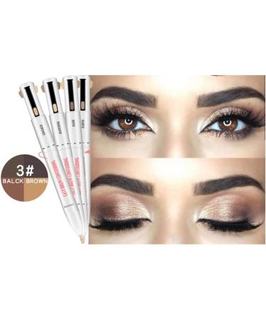 Brow Pen Eyebrow Contour Pen 4 in 1 Long Lasting Rotate Defining Highlighting Brow Pencil Black Brown - Buy Online on SooperMarket.com