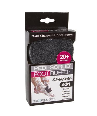 Spongeables Pedi-Scrub Foot Buffer - Sweet Sangria with Charcoal and Shea Butter - 20+ Washes - 3 Count - Buy Online on SooperMarket.com