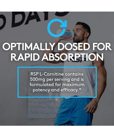 RSP L-Carnitine 500mg Weight Loss Supplement - Non-Stimulant Metabolism Booster for Men and Women - Amino Acid Workout Diet Pills - 120 Capsules - Buy Online on SooperMarket.com