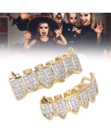 Brass Galvanized Messing Teeth Set - Hip-Hop Props & Halloween Accessories | Two-Color Decoration - Buy Online on SooperMarket.com