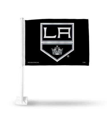 Rico NHL Kings - LA Background 'Shield Logo' Car Flag, Black (8 x 1) (FG7105)