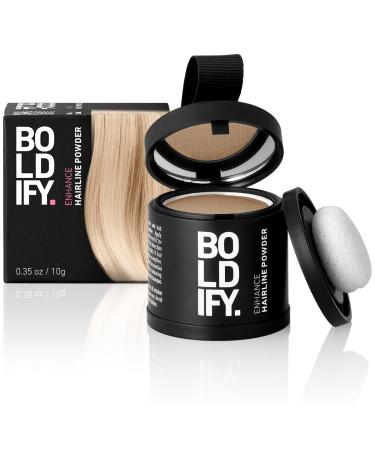 BOLDIFY Hairline Powder - LARGER 10g Bottle - Root Touch Up Powder - Instantly Conceals Hair Loss - Hair Toppers for Women & Men Hair Powder for Thinning Stain-Proof 48 Hour Formula (Medium Blonde) 10 g (Pack of 1) Medium Blonde
