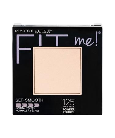 Maybelline New York Fit Me Set + Smooth Powder Makeup  Nude Beige  0.3 oz. 0.30 Ounce (Pack of 1) 125 Nude Beige