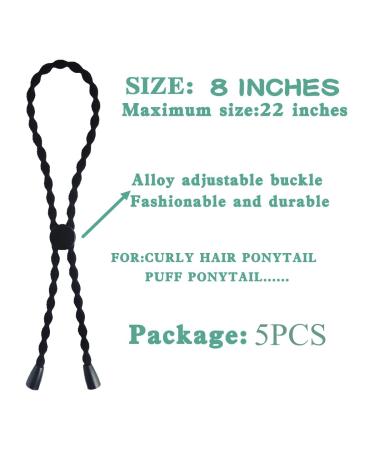 Adjustable Afro Puff Ponytail Ties for Natural Curly Hair Styles - 5PCS - Buy Online on SooperMarket.com