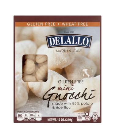 DeLallo Gluten Free Potato & Rice Mini Gnocchi, 12oz Box, 4-Pack 12 Ounce (Pack of 4)