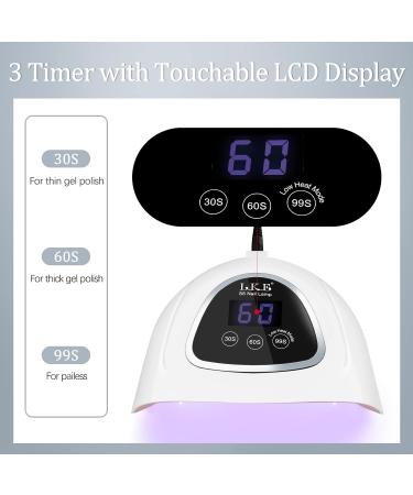 LKE 72W UV LED Nail Lamp with LCD Display | 3 Timer Settings | Gel Nail Polish Curing Dryer - Pink - Buy Online on SooperMarket.com