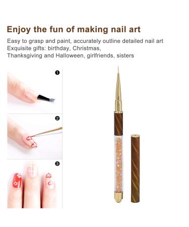 NAGEN Pointer Pen & Nail Strass Picker Tool for DIY Nail Art Orange Stripes (Train Wire) - International Shipping Available - Buy Online on SooperMarket.com