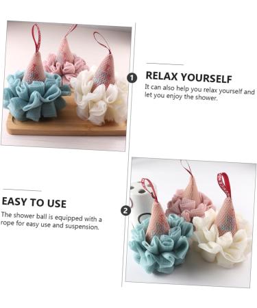 Shop Angoily 3 Pcs Ice Cream Bath Ball - Exfoliating Bath Sponge & Loofah for Men - Soft & Durable Shower Pouf - International Shipping Available - Buy Online on SooperMarket.com