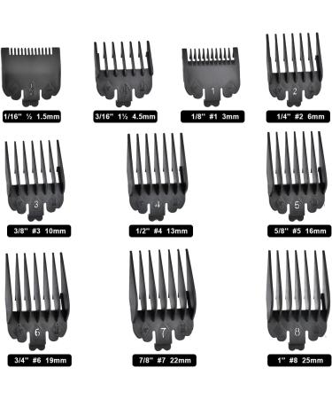 ANNTIM 10PCS Hair Clipper Guards | 10 Sizes Combs Guides | Wahl Clippers Compatible | 1.5mm-25mm - Buy Online on SooperMarket.com