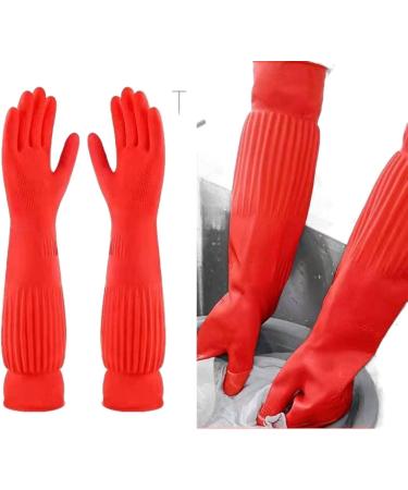Latex Gloves Rubber Kitchen Car Wash Household Cleaning Rubber Rubber Gloves Extended Car Wash Without Backflow chengse Large - Buy Online on SooperMarket.com