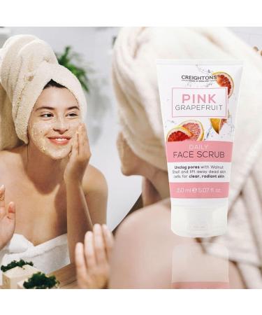 Creightons Pink Grapefruit Daily Face Scrub (150ml) - Unclog pores with Walnut Shell and lift away dead skin cells for clear radiant skin. Dermatologically tested. 150 ml (Pack of 1) - Buy Online on SooperMarket.com