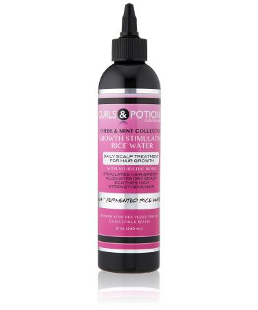 Curls & Potions Chebe Rice Water - Fermented Rice Water Infused with Chebe Powder for Hair Growth  Hair Loss  Length Retention  Alopecia - PH Balanced - 8OZ