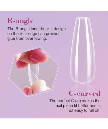 Saviland Clear Coffin Nail Tips- 500Pcs Full Cover Acrylic Press on Nails for Acrylic & Dip Powder Nails - 10 Sizes A-500PCS - Buy Online on SooperMarket.com