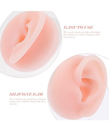 KALLORY Silicone Ear Jewelry Tools Set - 3 Pieces Rubber Ear Models for Piercing Kit - Reusable & Soft - Complexion - 11.5x7.5cm - Buy Online on SooperMarket.com