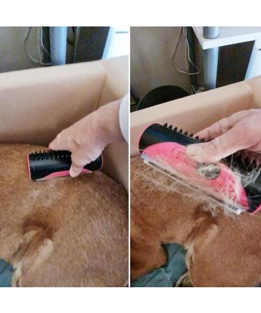 3-in-1 Undercoat Hair Brush Reusable Pet Hair Remover Deshedding Trimmer Tool Pet hair Grooming Comb Fur care dog brush Depilatory Roller for Dogs Cats and all pet hair types. yellow - Buy Online on SooperMarket.com