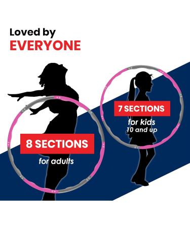 Buy Resultsport Hula Hoop Tires for Adults - 1.2kg 100cm 8 Removable Weighted Fitness Tires Level 1 Training - Pink/Gray - Buy Online on SooperMarket.com
