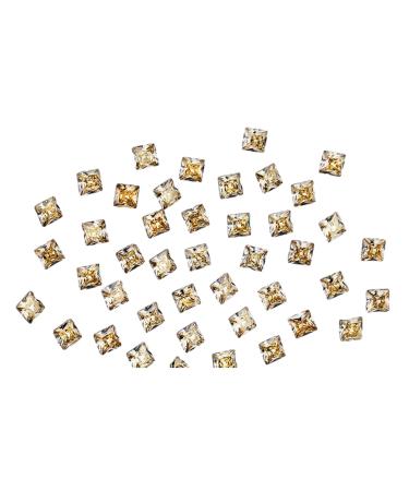 Unique Square Pointed Bottom Rhinestones For Nail Decoration Eye Catching Nail Accessories Square Pointed Bottom Rhinestones champagne big
