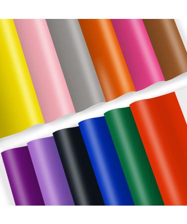 KASYU Infusible Ink Transfer Sheets Bundle for Cricut Mug Press  12PCS Infusible Ink Sheets for Sublimation  12x11.8Inch Solid Color Pre-Printed Sublimation Transfer Paper for Poly Fabric/Coaster