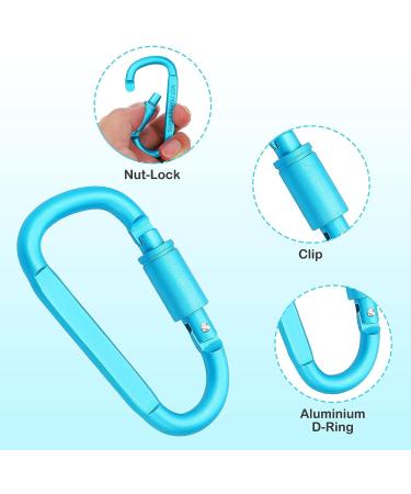 Craebuer 4 Pack 3 inch Aluminum D-Ring Carabiner Clips - Locking Snap Hook for Outdoor Camping & Hiking - Buy Online on SooperMarket.com