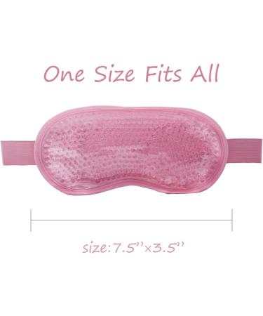 2 Pack Cooling Gel Eye Masks with Plush Backing - Pink | Headache, Puffiness, Migraine, Stress Relief - Buy Online on SooperMarket.com
