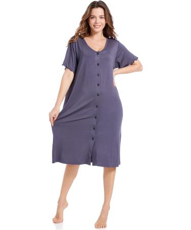 Jecarden Women's Maternity Nightgown - Modal Cotton Sleepwear for Hospital Childbirth - Grey XL - Buy Online on SooperMarket.com