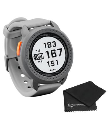 Bushnell iON Edge Golf GPS Watch Gray with 38,000 Courses and auto-Course Recognition, GreenView with Wearable4U Lens Cleaning Cloth Bundle +Cleaning Cloth iON Edge Gray
