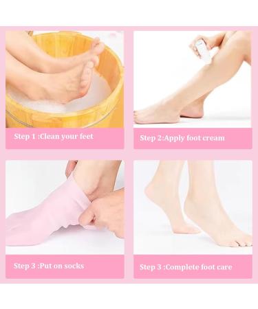 Moisturizing Socks Silicone Socks for Dry Cracked Feet Women 3 Pairs Soft Moisturizing Socks Anti Slip Women Spa Pedicure Gel Socks Aloe Sock for Softening Rough Skin Calluses - Buy Online on SooperMarket.com