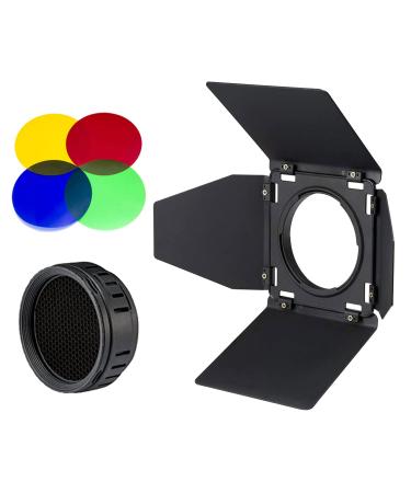 Godox BD-10 Barndoor Accessories Kit with Honeycomb Grid and 4 Color Filters for Godox AD300Pro Outdoor Flash