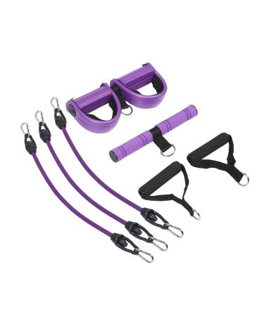 1 Set Pedal Tensioner Exercise Rope Foot Pedal Resistance Trainer Elastic Pull Rope Resistance Band Elastic Pull Rope Foot Pedal Resistance Band Exercise Bands for Legs TPE Purple