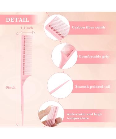 10-Piece Rat Tail Comb Set - Carbon & Heat Resistant, Anti-Static Teasing Comb for Volume & Styling (Assorted Colors) - Buy Online on SooperMarket.com