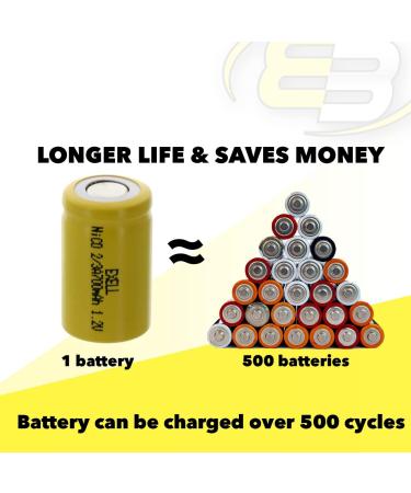 Exell 2/3A 1.2V 700mAh NiCD Flat Top Rechargeable Battery - Perfect for Smoke Detectors IoT Devices & Emergency Lighting - International Shipping Available - Buy Online on SooperMarket.com