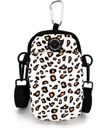 COOWOON GASSI BACK DOG Crossbody Bag - Dog Walking Essential with Poop Bag Dispenser Ideal for Toys & Accessories - Stylish White Leopard Design - Buy Online on SooperMarket.com
