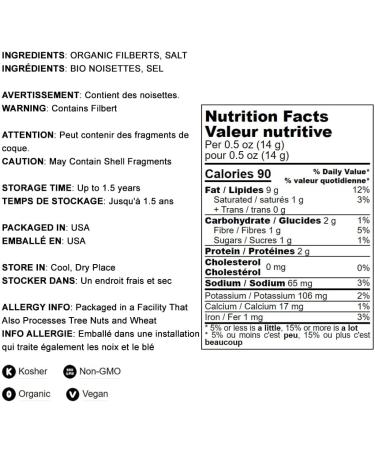 Organic Dry Roasted Blanched Hazelnuts 4 lbs - Non-GMO, Himalayan Salt, Vegan Snack - Kosher, Bulk Filberts - Buy Online on SooperMarket.com