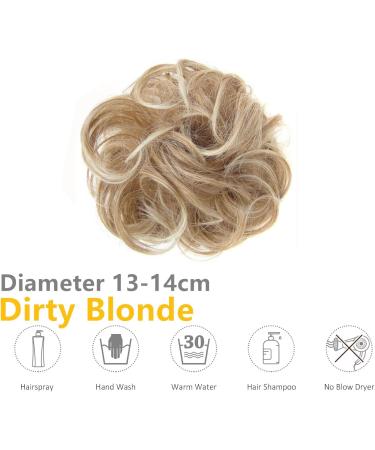 Norhogo Messy Hair Buns Extensions Curly Wavy Hair Extension Curly Wavy Messy Synthetic Bun Hairpiece for Women Thick Hair Pieces Wavy Curly Ponytail (Dirty Blonde) - Buy Online on SooperMarket.com