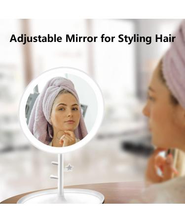 OUOYYO Travel Mirror - 25 LED Touch Screen Lighted Makeup Mirror | Dimmable Brightness, 3 Modes | Portable & Compact Vanity Mirror for Women (White) - Buy Online on SooperMarket.com