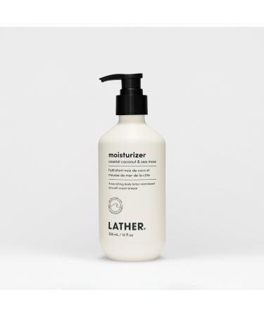 LATHER Coastal Coconut & Sea Moss Body Moisturizer | Deep Hydration & Nourishing Skin Care | Paraben & Sulfate-Free | Lightweight & Fast-Absorbing | Suitable for All Skin Types | 12 OZ