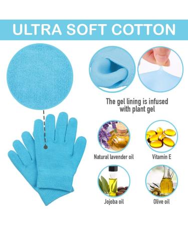 JIAHAO Moisturizing Spa Gloves and Socks for Dry Feet Thermoplastic Gel Repair to Heal Eczema Cracked Skin Calluses Cuticles Gel Lining Infused with Essential Oils Vitamins to Soften Skin - Buy Online on SooperMarket.com