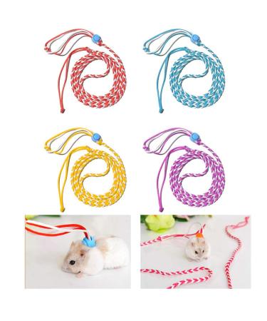 AsoCea 4 pieces hamster dishes and line adjustable nylon running line for pets Suitable for guinea pigs chinchillas ferret rats mice squirrel racing mice