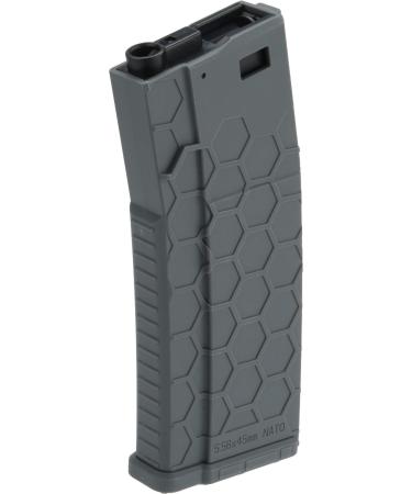 Evike Hexmag Airsoft Magazines for M4 / M16 Series Airsoft AEG Rifles - Mid Caps and Flashmags Flash Mag - 300rd - Gray