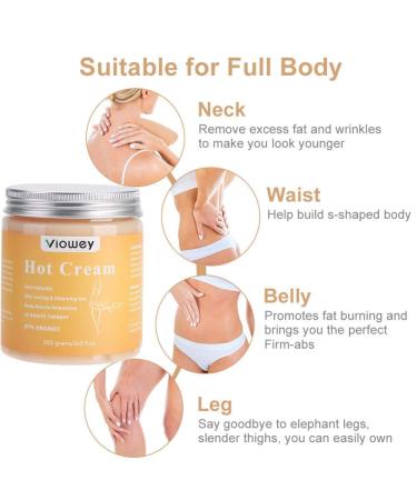Hot Cream for Fat Burning - Tummy, Abdomen, Belly, Legs, Arms, Buttocks & Waist - 8.8oz - Buy Online on SooperMarket.com