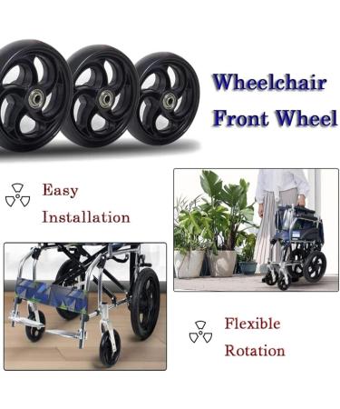 Wheelchair Front Wheel 5Inch 6Inch 8Inch Wheelchair Front Wheels Manual Wheelchair Replacement Wheels Solid Wheels 1 Pair/Black/6Inch(5Inch) 5Inch Black - Buy Online on SooperMarket.com