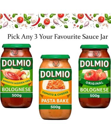 Dolmio Tomato & Cheese Original Smooth Hidden Veg Sauce Jar 500g - Pick Any 3 Your Favourite Sauce Jar - Buy Online on SooperMarket.com