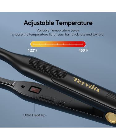 Terviiix Mini Flat Iron for Short Hair & Edges - 310 Inch Ceramic Straightener for Men, Fast Heat, Dual Voltage - Buy Online on SooperMarket.com