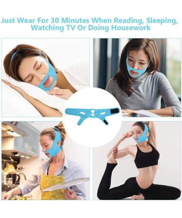 Facelift Slimming Belt for Women Double Chin Reducer V Line Cheek Lift Thin Mask Strap Anti Wrinkle Bandage (Blue) - Buy Online on SooperMarket.com
