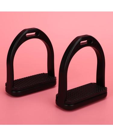Buy Doact Iron Stirrups for Adults & Kids - Black Rubber & Plastic Medium Dressage Safety - Perfect for Young Equestrians - Buy Online on SooperMarket.com