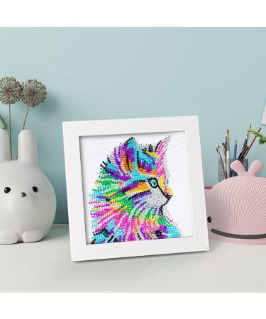 Labeol 5D Diamond Painting Kit for Kids - Full Drill Art Crafts with Wooden Frame | Ages 6-12 | Colorcat Design | 6x6 Inch Home Wall Decoration - Buy Online on SooperMarket.com