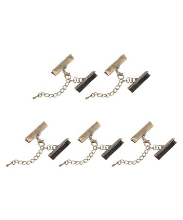 uxcell 20Sets Ribbon Crimp Clamp Ends with Lobster Claw Clasps & Extension Chain  25mm Cord End Clasps for DIY Craft Making  Bronze Tone 25mm Bronze Tone